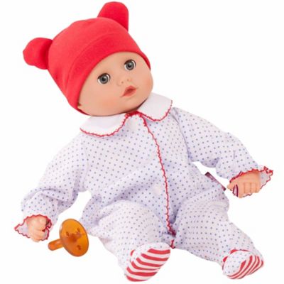 Gotz Boy Muffin 13 in. - Bald Soft Body Baby Doll in Red White & Blue Pajamas