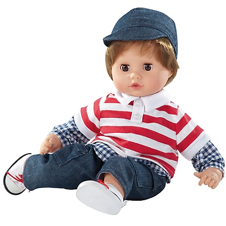 Gotz Boy Muffin 13 in. Soft Body Baby Doll with Brown Hair