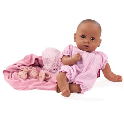 Gotz Cosy Aquini 13 in. Soft Cloth Bath Baby Doll with Dark Skin