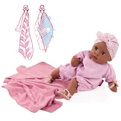 Image showing  Cosy Aquini 13 in. Soft Cloth Bath Baby Doll with Dark Skin