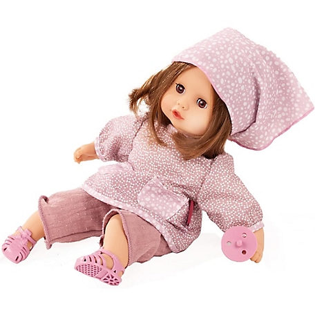 Gotz Muffin Soft Mood 13 in. Cuddly Baby Doll with Brown Hair