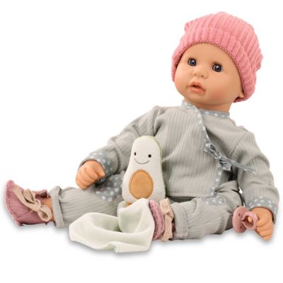 Gotz Cookie 19 in. Soft Baby Doll in Grey Outfit with Blue Sleeping Eyes