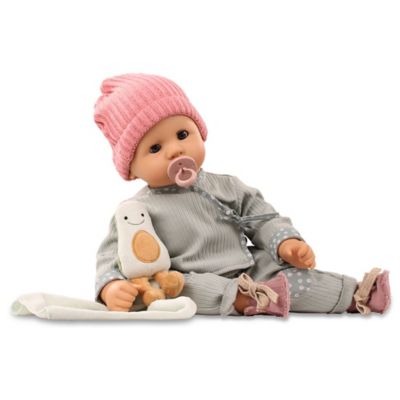 Image showing  Cookie 19 in. Soft Baby Doll in Grey Outfit with Blue Sleeping Eyes