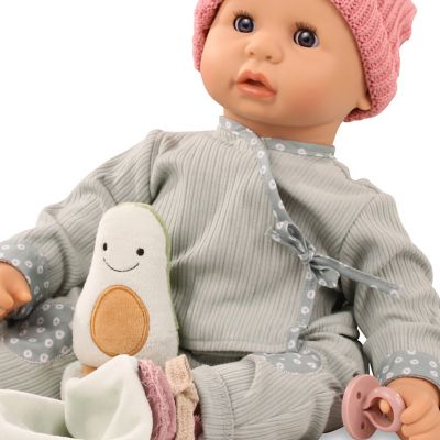 Image showing 7 th Gotz Cookie 19 in. Soft Baby Doll in Grey Outfit with Blue Sleeping Eyes