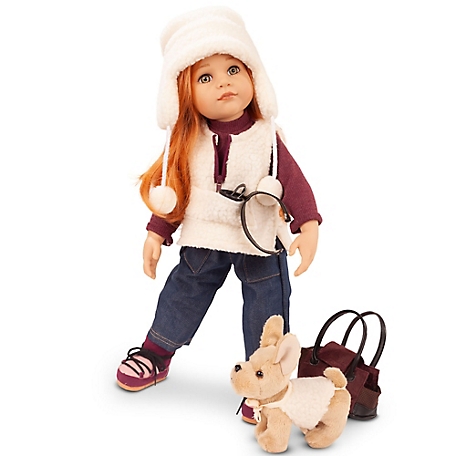 Gotz Hannah and her Dog - 19 in. Multi-Jointed Standing Doll Playset