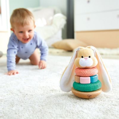 Image showing  Bunny Stacker Toy - Wooden Ring Stacking Baby Toy