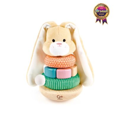 Image showing  Bunny Stacker Toy - Wooden Ring Stacking Baby Toy