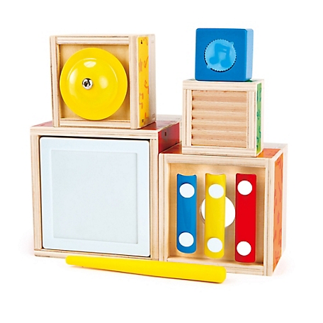 Hape Odyssey Stacking Music Set - Colorful 6 pc. Musical Box Toy
