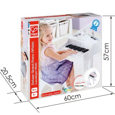 Image showing  Deluxe 30-Key Grand Piano Toy with Stool, Ages 3 and Up, White