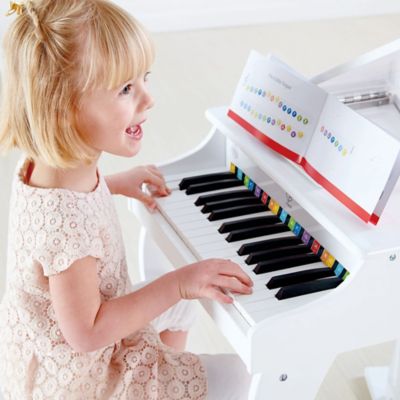 Image showing  Deluxe 30-Key Grand Piano Toy with Stool, Ages 3 and Up, White