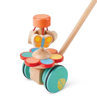 Image showing  Wooden Push & Pull Dancing Butterflies - Walking Toy