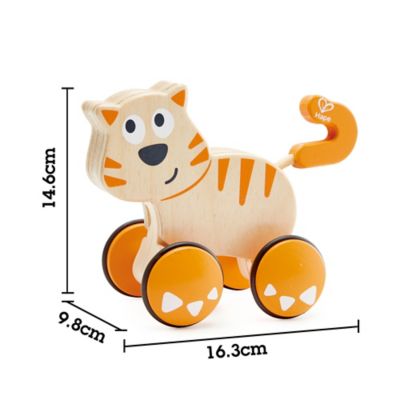 Image showing  Dante Cat Push & Go - Wooden Cat Push & Release Toy