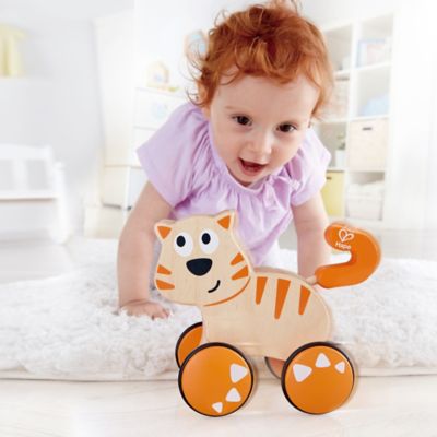 Image showing  Dante Cat Push & Go - Wooden Cat Push & Release Toy