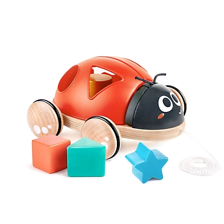 Hape Shape Sorter Pull-Along Ladybug - Wooden Toddler Toy