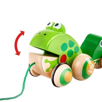 Image showing 5 th Hape Pull-Along Frog Family - Wooden Toddler Toy, Ages 12 mo+