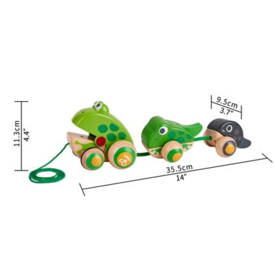 Image showing 6 th Hape Pull-Along Frog Family - Wooden Toddler Toy, Ages 12 mo+