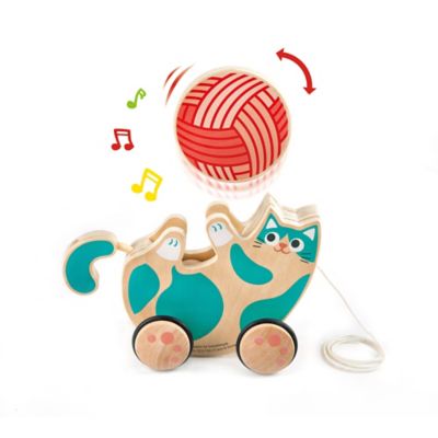 Image showing  Walk-A-Long: Roll & Rattle Kitten - Teal, Ages 12 mo+