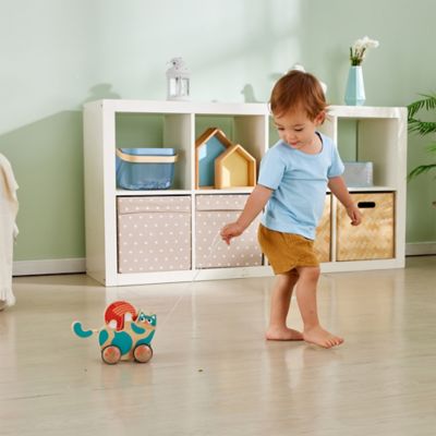 Image showing  Walk-A-Long: Roll & Rattle Kitten - Teal, Ages 12 mo+