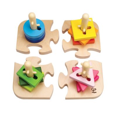 Hape Creative Peg Puzzle - 16 pc., Wooden Toddler Stacking SPuzzle