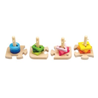 Image showing  Creative Peg Puzzle - 16 pc., Wooden Toddler Stacking SPuzzle