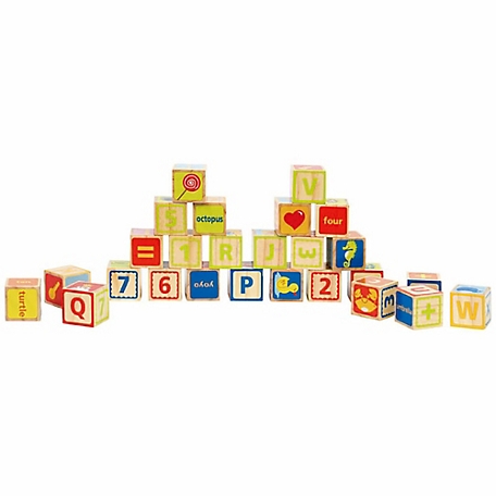 Hape Alphabet & Numbers Stacking Blocks with Pictures, Ages 2+