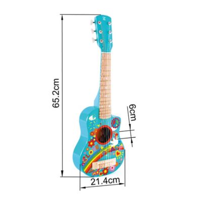 Image showing  First Musical Guitar: Flower Power - Turquoise, Ages 3+