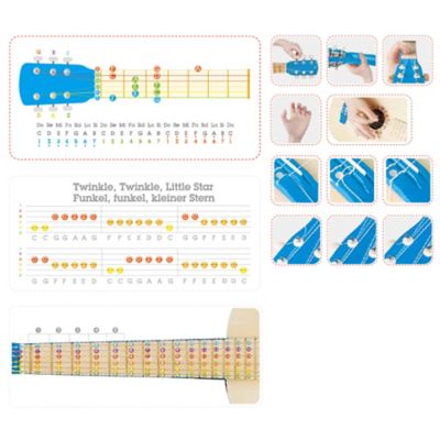 Image showing  First Musical Guitar: Kid's Wooden Instrument, Blue Lagoon
