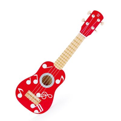 Hape Kid's Wooden Toy Ukulele - 21 in. Musical Instrument, Red Dot