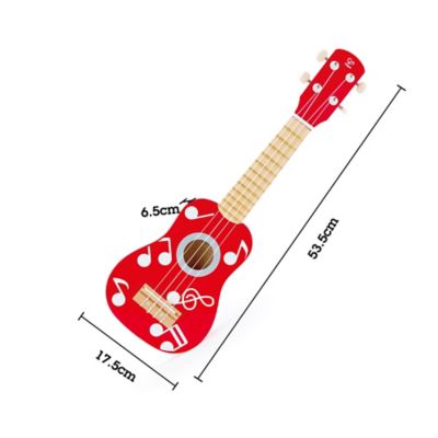 Image showing  Kid's Wooden Toy Ukulele - 21 in. Musical Instrument, Red Dot