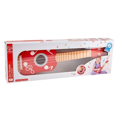 Image showing  Kid's Wooden Toy Ukulele - 21 in. Musical Instrument, Red Dot