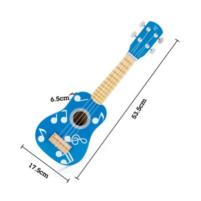 Image showing  Kid's Wooden Toy Ukulele - 21 in. Musical Instrument, Blue Dot