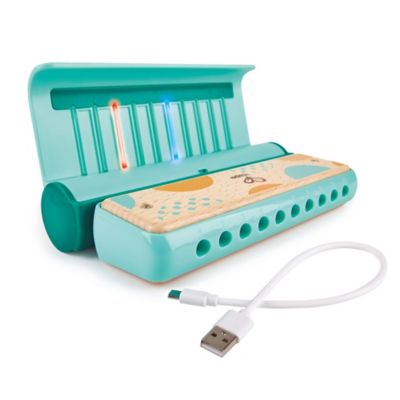 Hape Learn With Lights: Harmonica - Teal - Toddler & Kid Musical Instrument