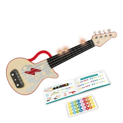 Hape Learn With Lights Electronic Ukulele - Kid's Instrument, Red