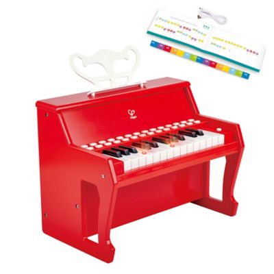 Hape Learn With Lights: Electronic Piano - Kids Musical Instrument, Red