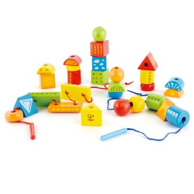 Hape String-Along Shapes - 32 pc. Classic Wooden Block Stacking Game