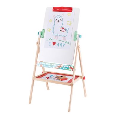 Hape Standing Flip Flat Easel - Double-Sided - Chalk Blackboard & Marker Whiteboard