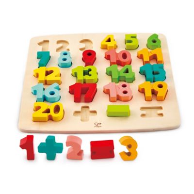 Hape Chunky Number & Counting Puzzle - 20 pc. - Wooden Block Puzzle