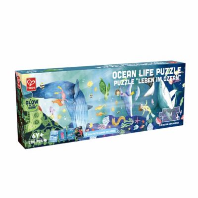 Hape Giant Glow-In-The-Dark Puzzle: Ocean Life - 200 pc.