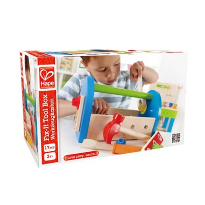 Image showing  Fix It Kid's Wooden Tool Box Play Set - Toddler & Kids Ages 3+