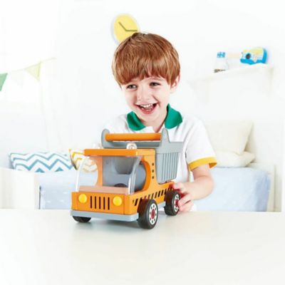 Image showing  Dumper Truck - Yellow - Kid's Wooden Construction Toys Vehicle
