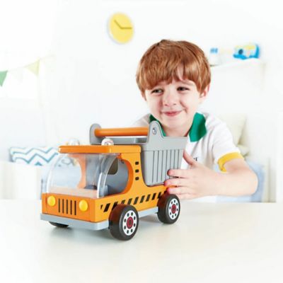 Image showing  Dumper Truck - Yellow - Kid's Wooden Construction Toys Vehicle