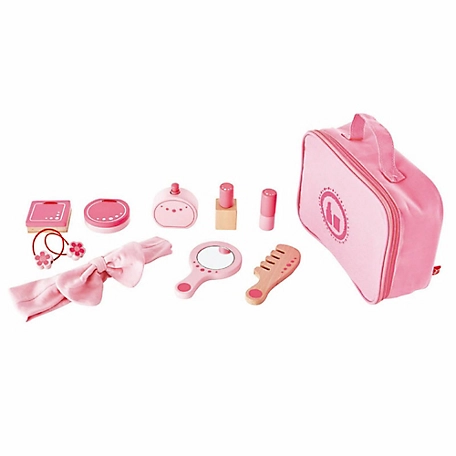 Hape Beauty Belongings - Pink 11 pc. Kit - Kid's Wooden Cosmetics Kit