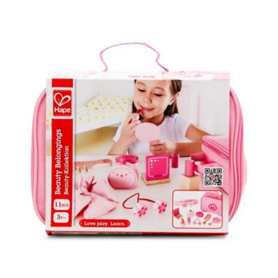 Image showing  Beauty Belongings - Pink 11 pc. Kit - Kid's Wooden Cosmetics Kit