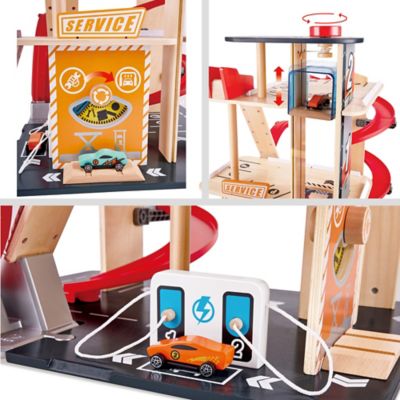 Image showing  Gearhead Stunt Garage - Wooden High-Rise Car Parking Lot, Ages 3+