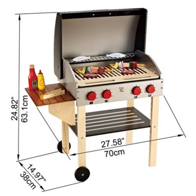 Image showing  Gourmet Grill - 22 pc. - Kids Wooden Play Kitchen & Food, Children Ages 3+