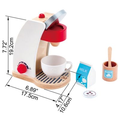 Image showing  My Coffee Machine - 6 pc. Set White - Wooden Kitchen Playset, Children Ages 3+