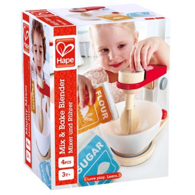 Image showing  Mighty Mixer - 4 pc. Set - Kid's Wooden Toy Kitchen Accessory Playset