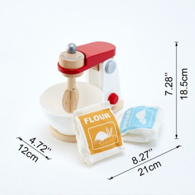 Image showing  Mighty Mixer - 4 pc. Set - Kid's Wooden Toy Kitchen Accessory Playset