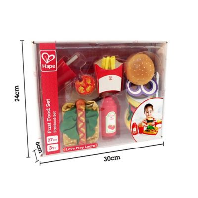 Image showing  Kitchen Food Playset: Fast Food - 27 pc. - Kid's Wooden Kitchen Toy