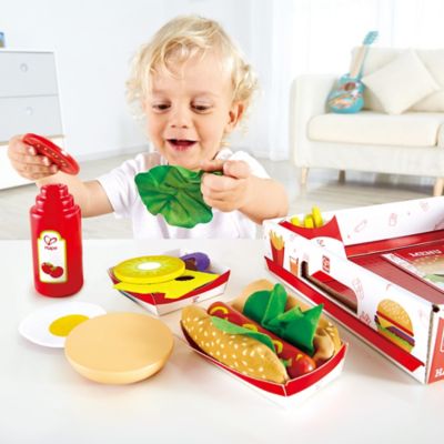 Image showing  Kitchen Food Playset: Fast Food - 27 pc. - Kid's Wooden Kitchen Toy